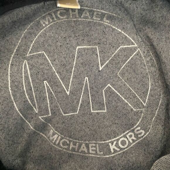 Michael Kors Black Velour Zip Up Sweatshirt Women’s Size M Medium Hoodie Jacket - Picture 7 of 8